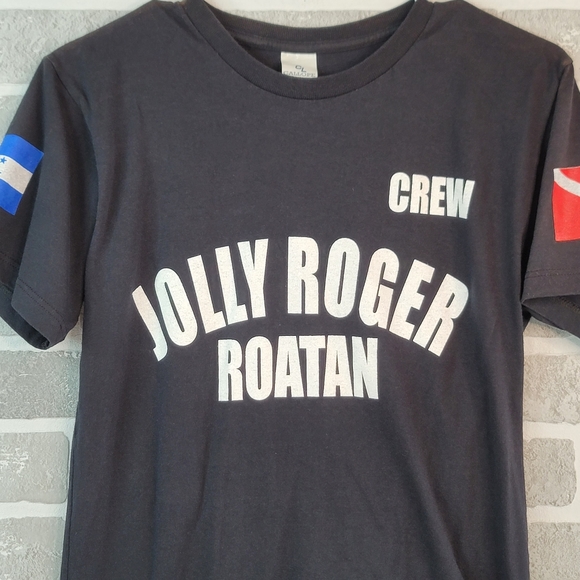 Jolly Roger Pirate Roatán T-Shirt Sun Faded Women's Shirt Size S - Picture 3 of 13